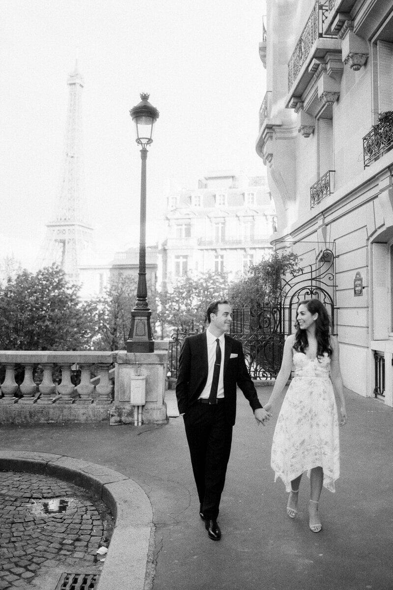 She's So Bright - Eva & Jon cotton candy engagement photo in Paris, France