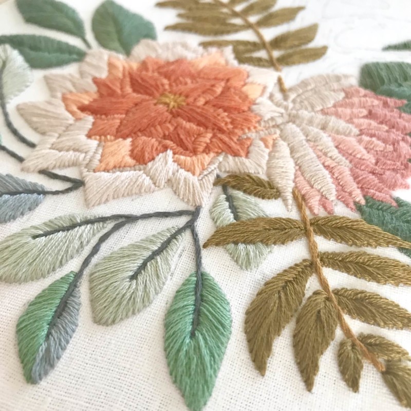 She's So Bright - The Gorgeous Pastel Embroidery of Lark Rising. Beautiful, craft, Etsy, patterns, design, pastel.
