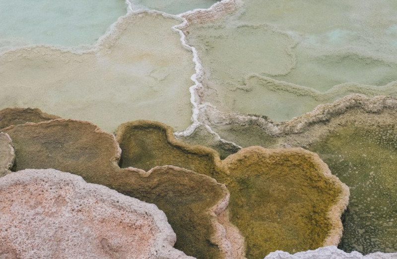 Abstract Images of Yellowstone’s Colorful Landscape - She's So Bright, Travel, Landscape, Colors, Pastels, Shapes, Photography, Minerva Terraces, Mammoth Hot Springs
